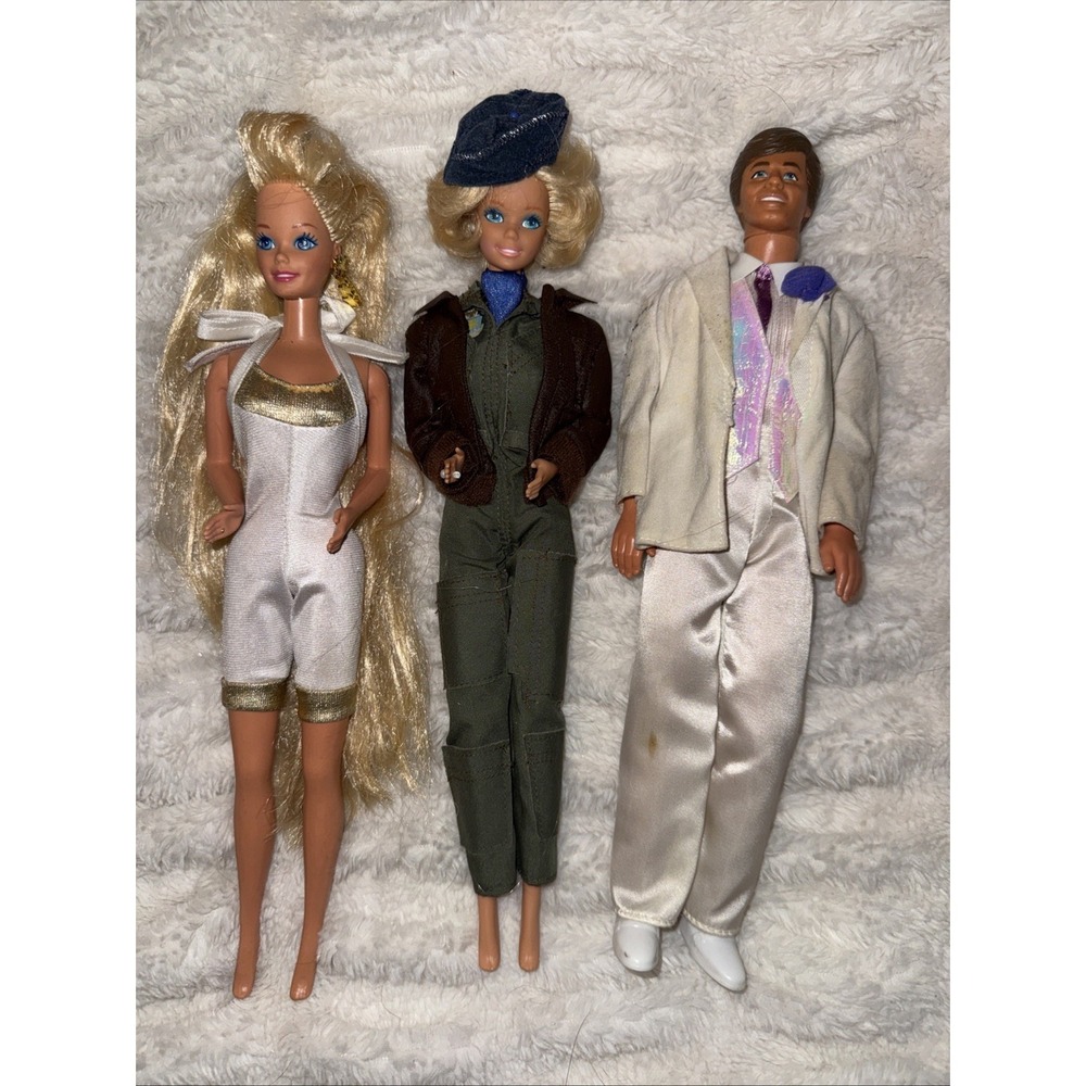Vintage 80's/90's Barbie Lot Flight Time , Crystal Ken , Hollywood Barbie